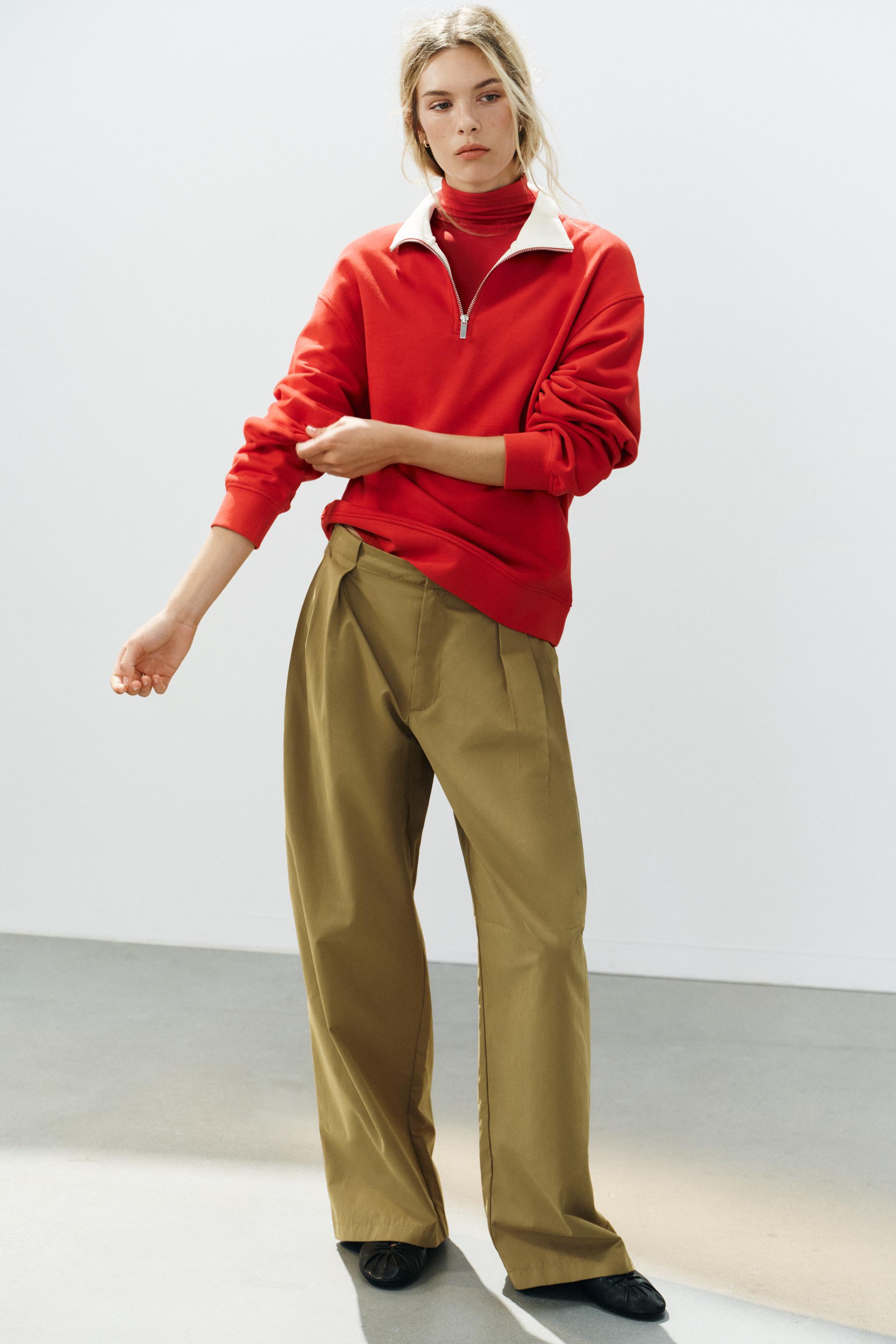 PANTALON LARGE À PLIS